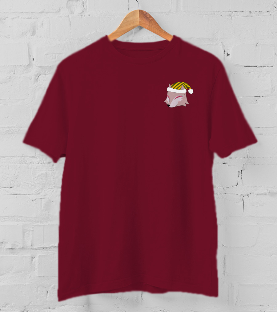 Paula Wolf Noel Festive Fox In Holiday Hat T-Shirt