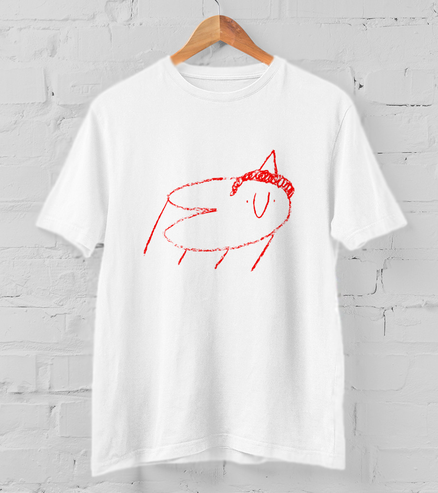Men I Trust Oncle Jazz Poodle Red Crayon Sketch T-Shirt