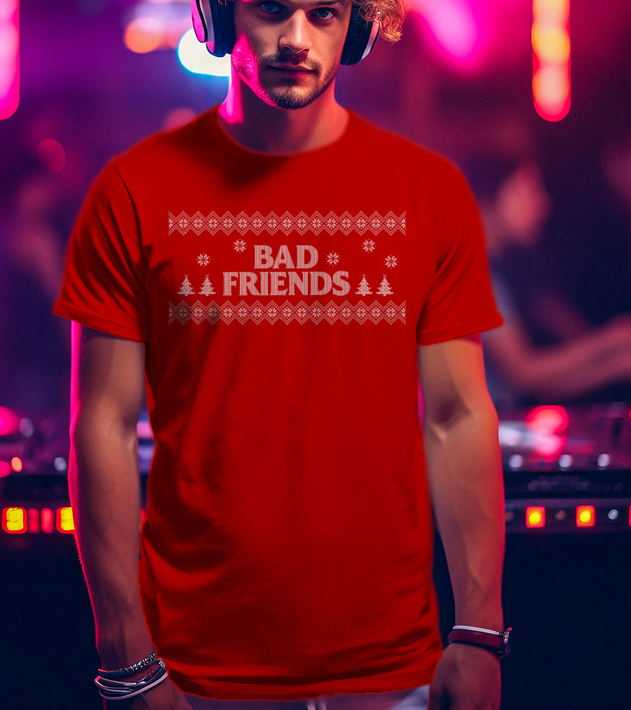Bad Friends Red Holiday T-Shirt