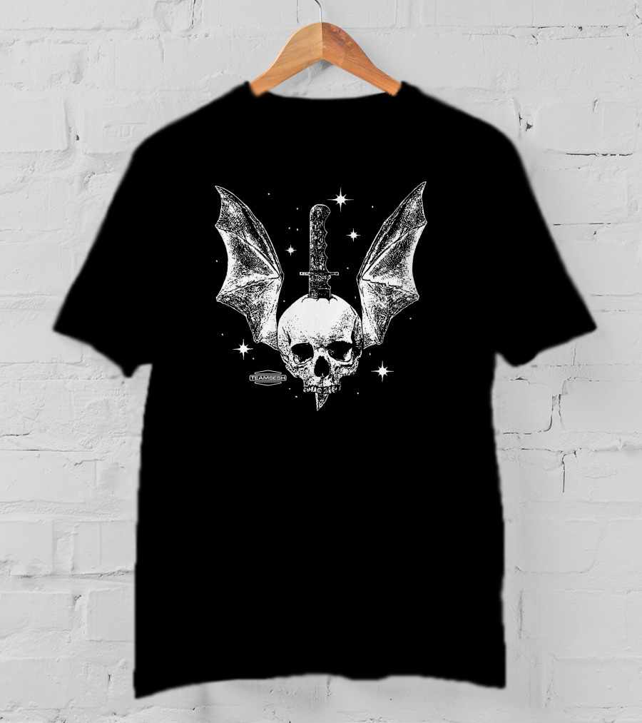 Batskull Knife Bat Wings Skull Stars TeamChip Charlie Worsham T-Shirt