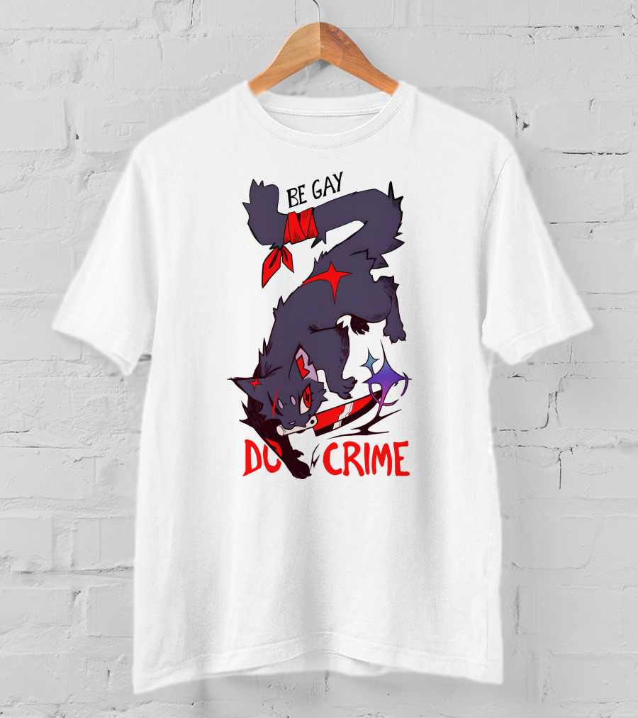 Saltmalkin Merch Laney Be Gay Do Crime Cat T-Shirt