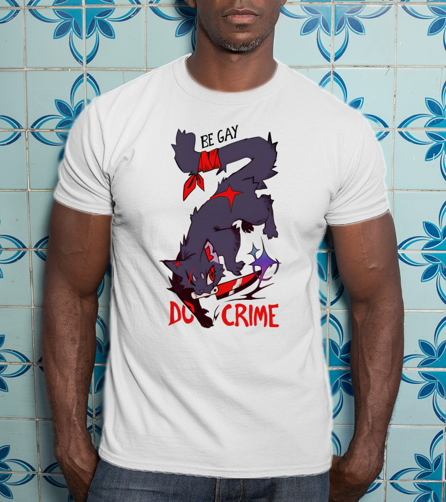 Saltmalkin Merch Laney Be Gay Do Crime Cat T-Shirt