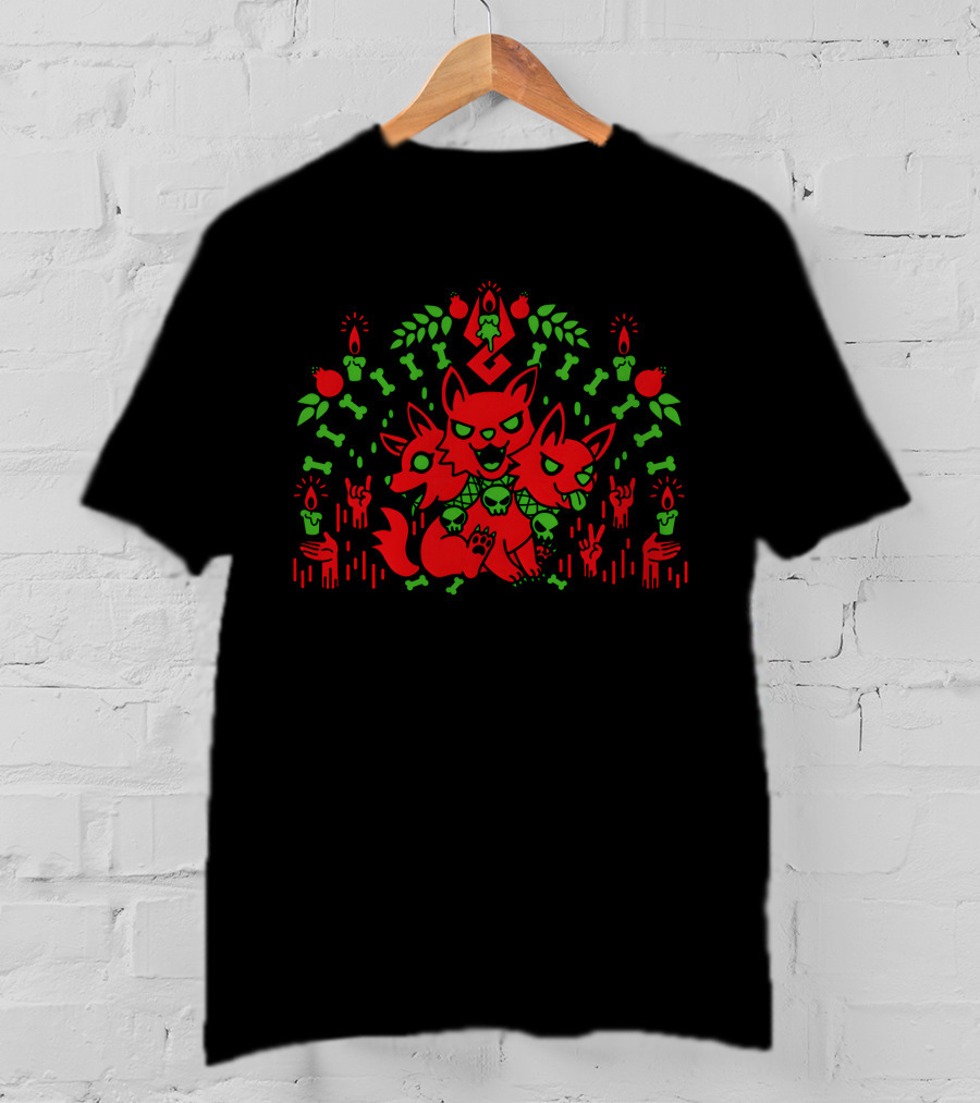 Hades Three-Headed Good Boy Cerberus With Skulls And Bones T-Shirt