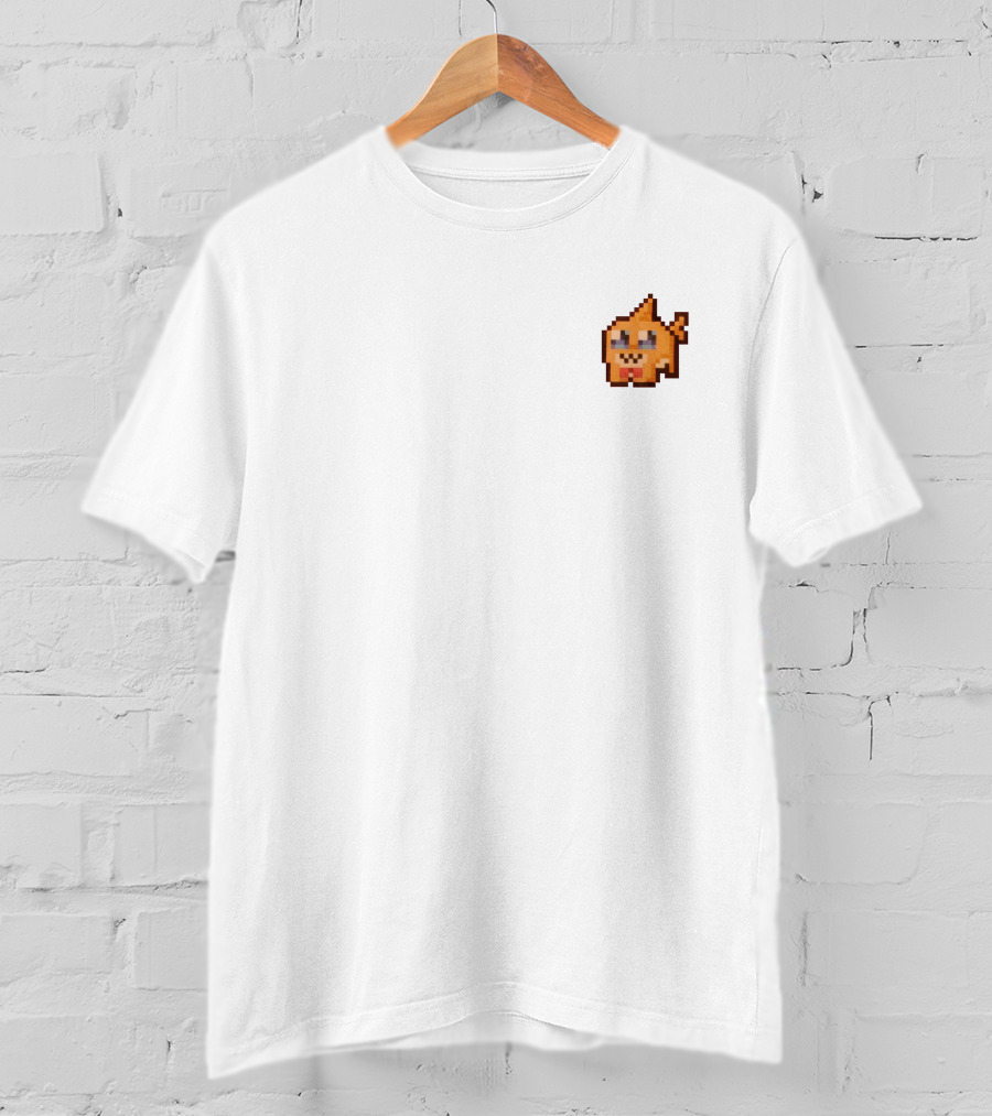 The Click Merch Pixel Mango Character Tee White T-Shirt