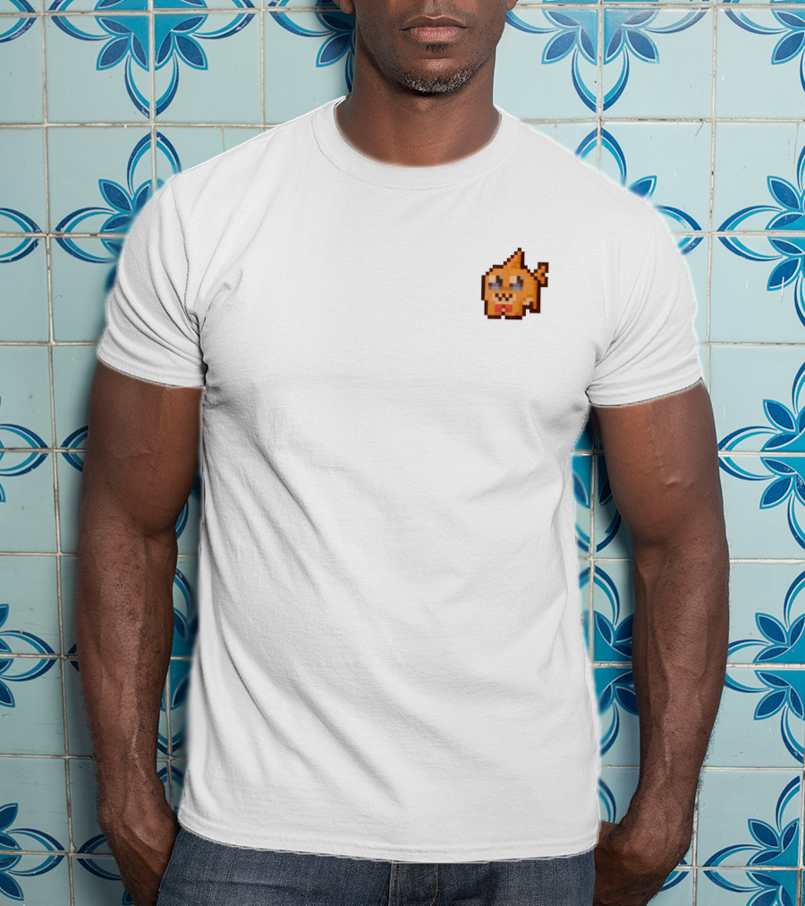 The Click Merch Pixel Mango Character Tee White T-Shirt