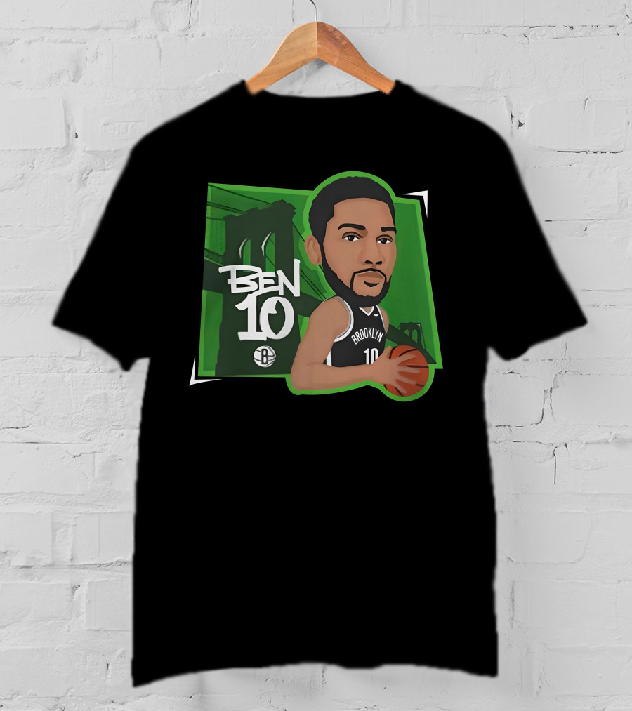 Ben 10 Brooklyn Basketball Caricature With Bridge Background T-Shirt