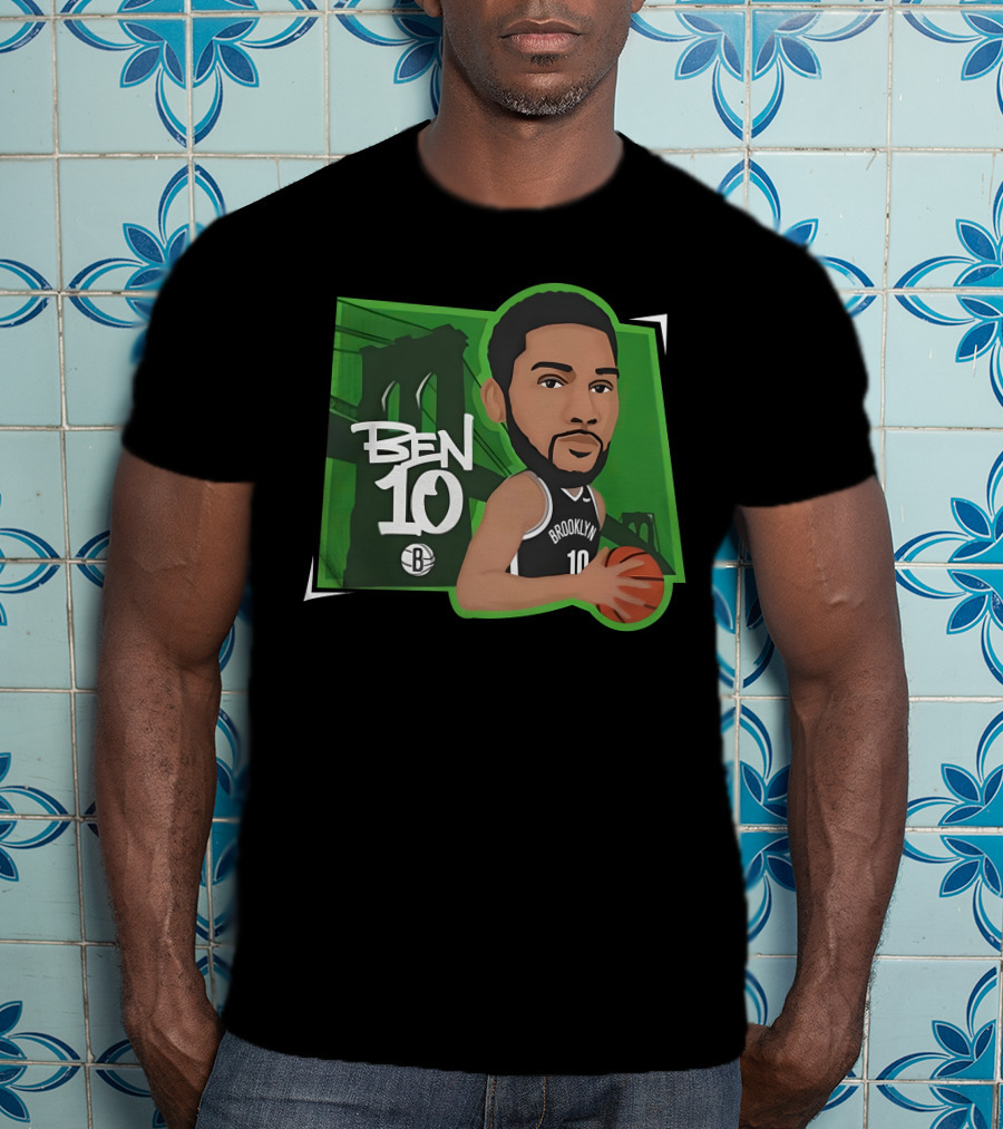 Ben 10 Brooklyn Basketball Caricature With Bridge Background T-Shirt