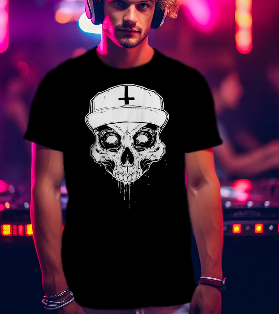 Skull With Cross Hat Salmo Skull T-Shirt