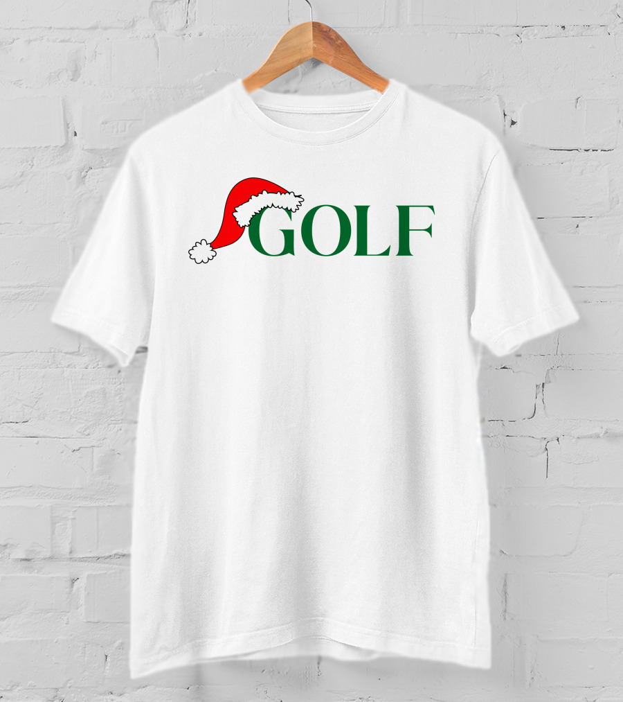 GOLF Santa Hat Green Letters T-Shirt
