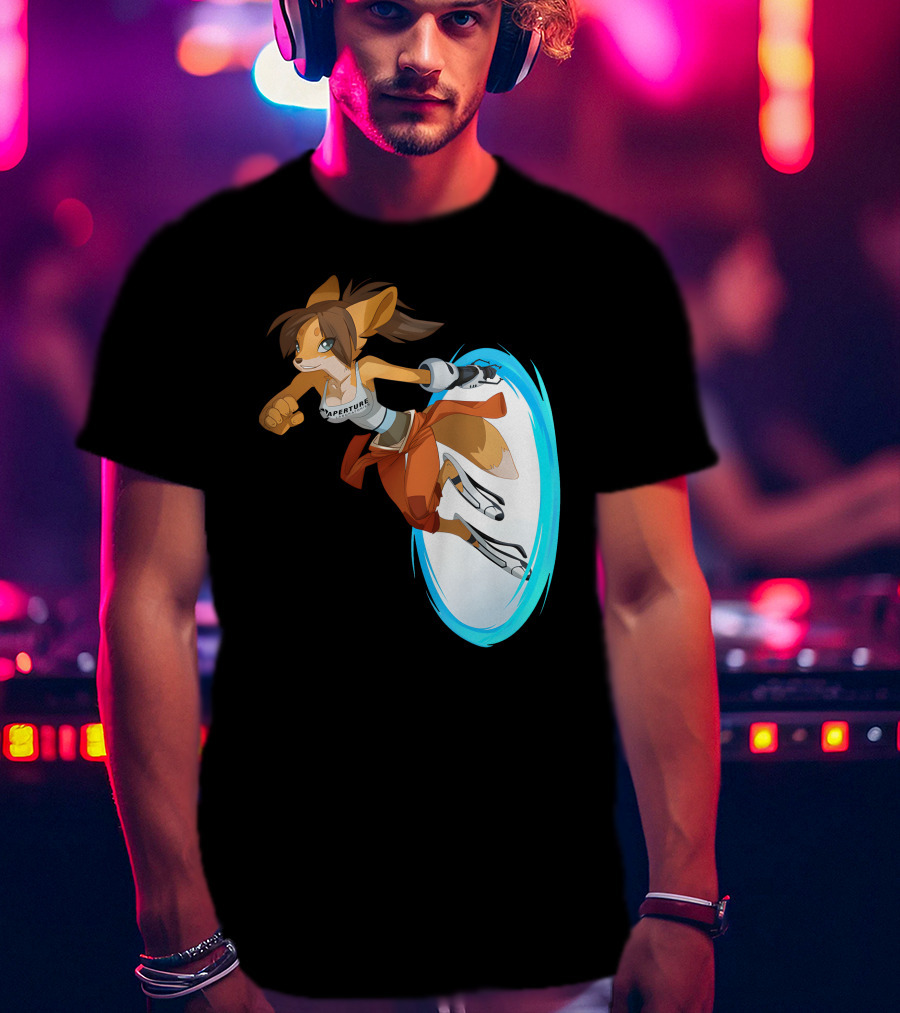 Sajira Aperture Laboratories Fox Chell Stormi Folf Portal Character T-Shirt