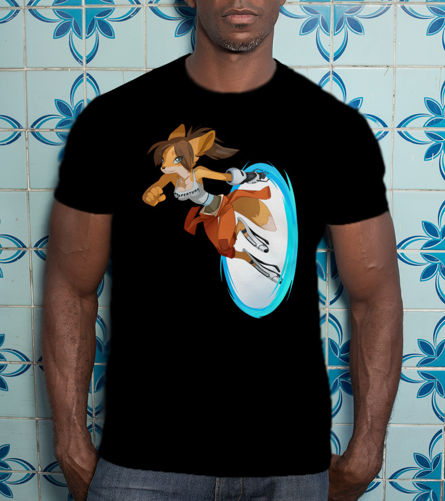 Sajira Aperture Laboratories Fox Chell Stormi Folf Portal Character T-Shirt