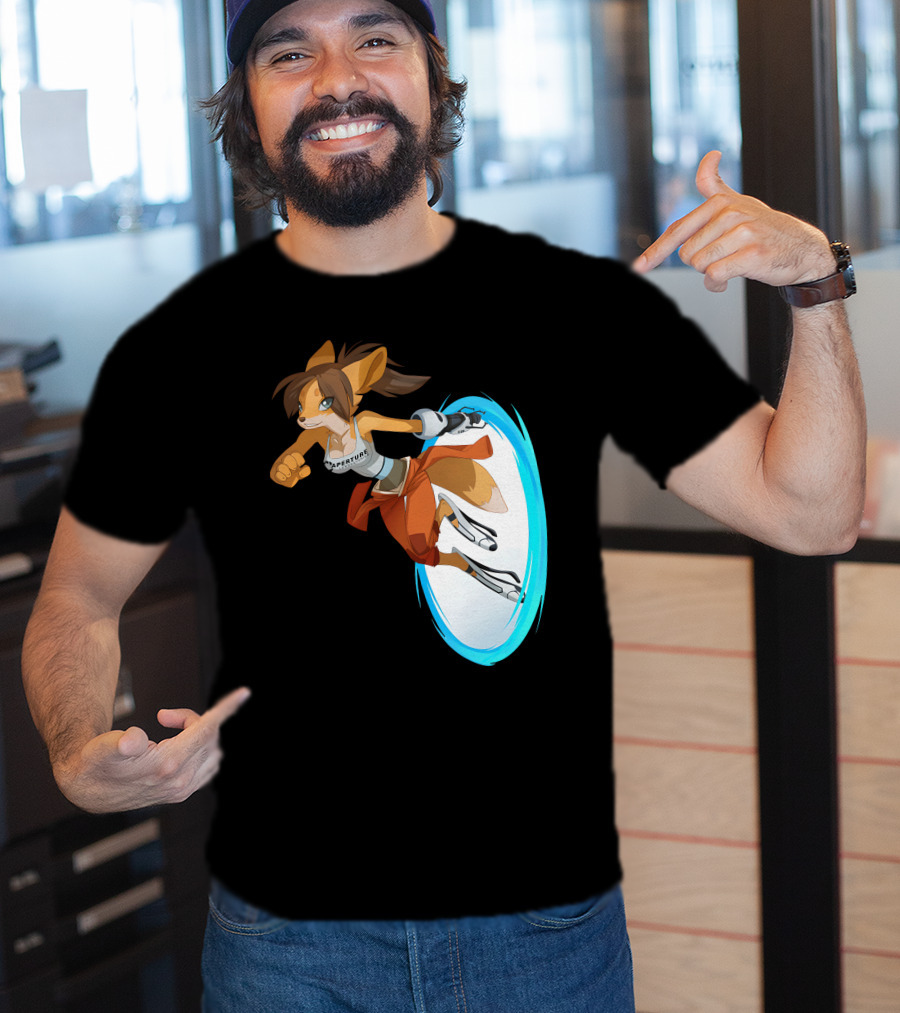 Sajira Aperture Laboratories Fox Chell Stormi Folf Portal Character T-Shirt