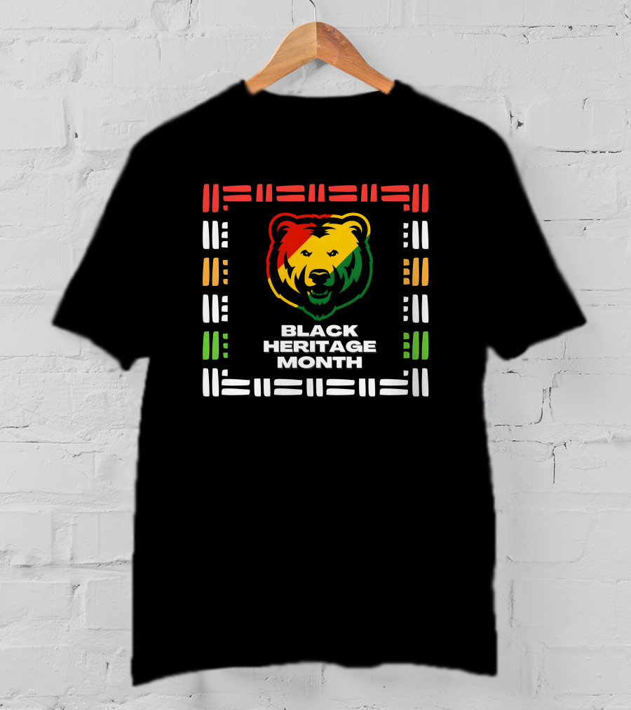 Black Heritage Month Bear Pop Art Block Colors T-Shirt
