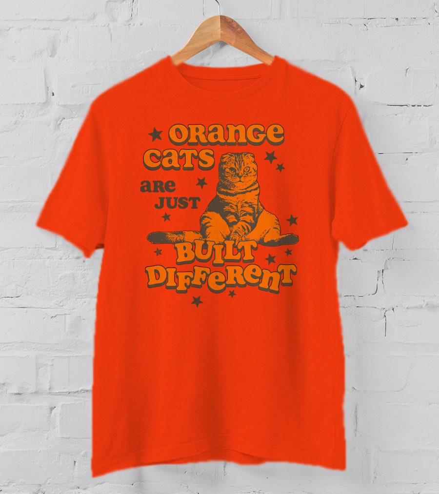 Orange Cats Are Just Built Different With Stars And Cat T-Shirt