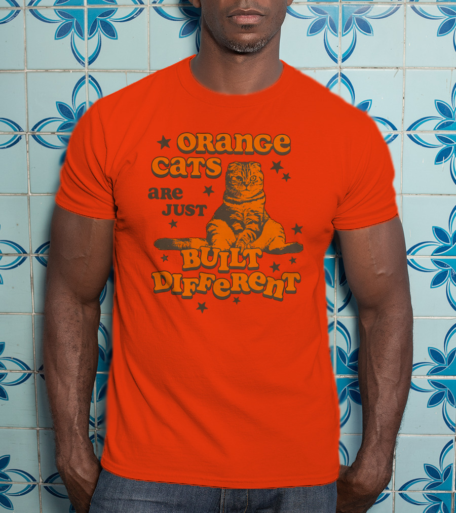 Orange Cats Are Just Built Different With Stars And Cat T-Shirt