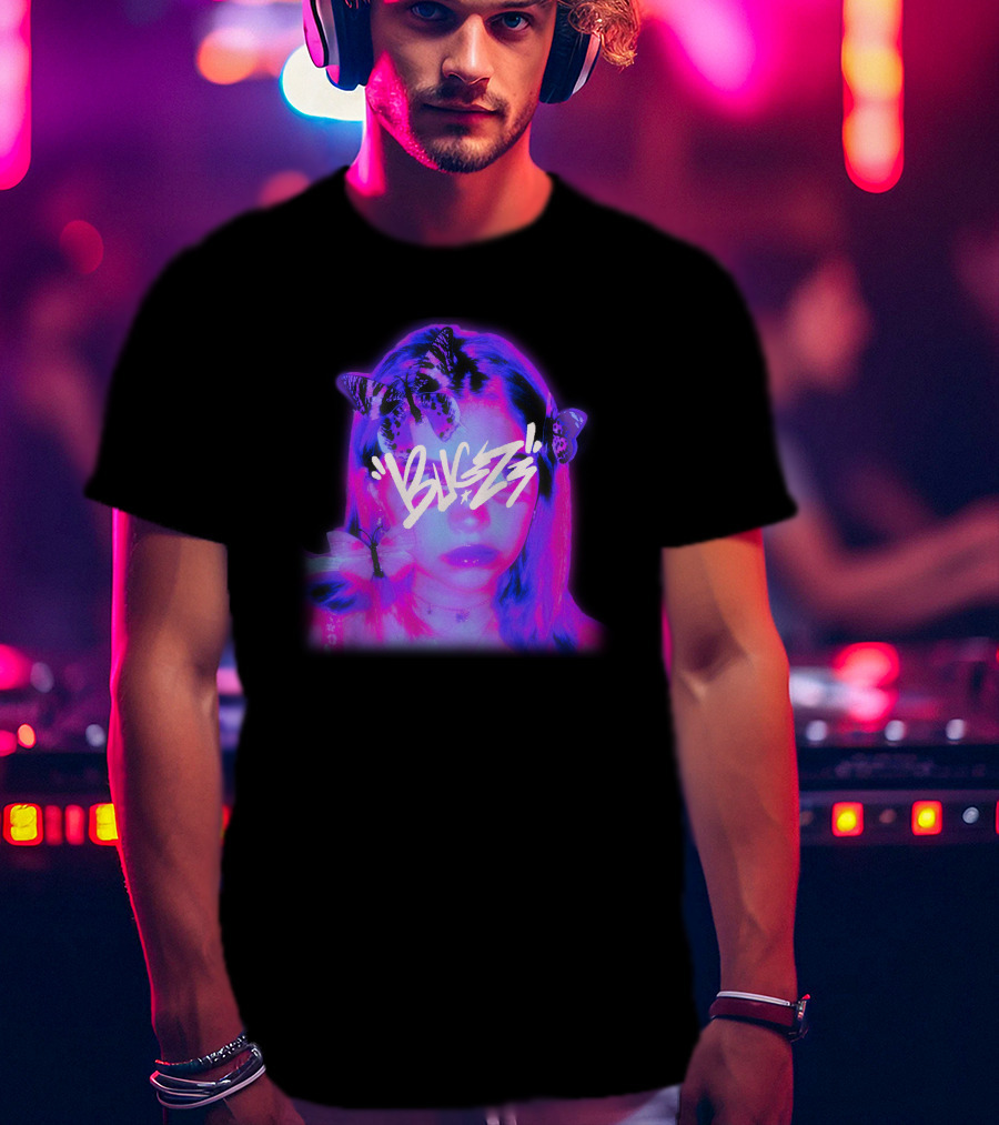 Bugzz Girl Neon Butterfly Aesthetic T-Shirt