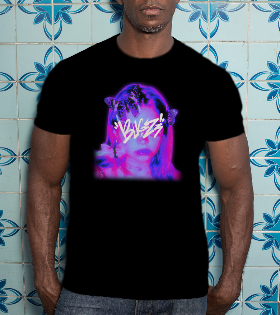 Bugzz Girl Neon Butterfly Aesthetic T-Shirt