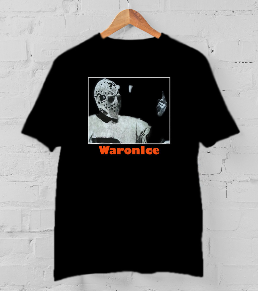 WaronIce Masked Hockey Player With Middle Finger Gesture T-Shirt