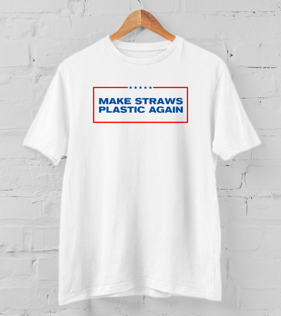 Middle Class Fancy Make Straws Plastic Again Stars Rectangle T-Shirt
