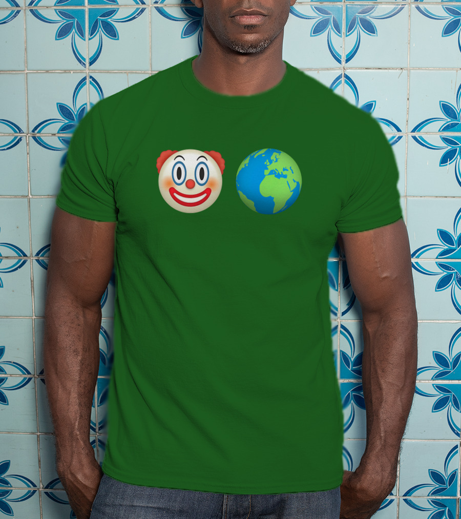 Clown Face Globe Emoji Clown World T-Shirt