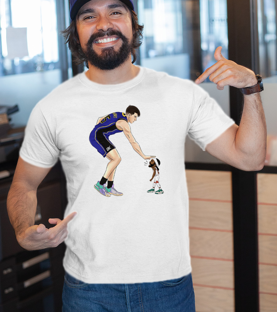 GoldenKnightGfx Basketball Players Size Comparison T-Shirt