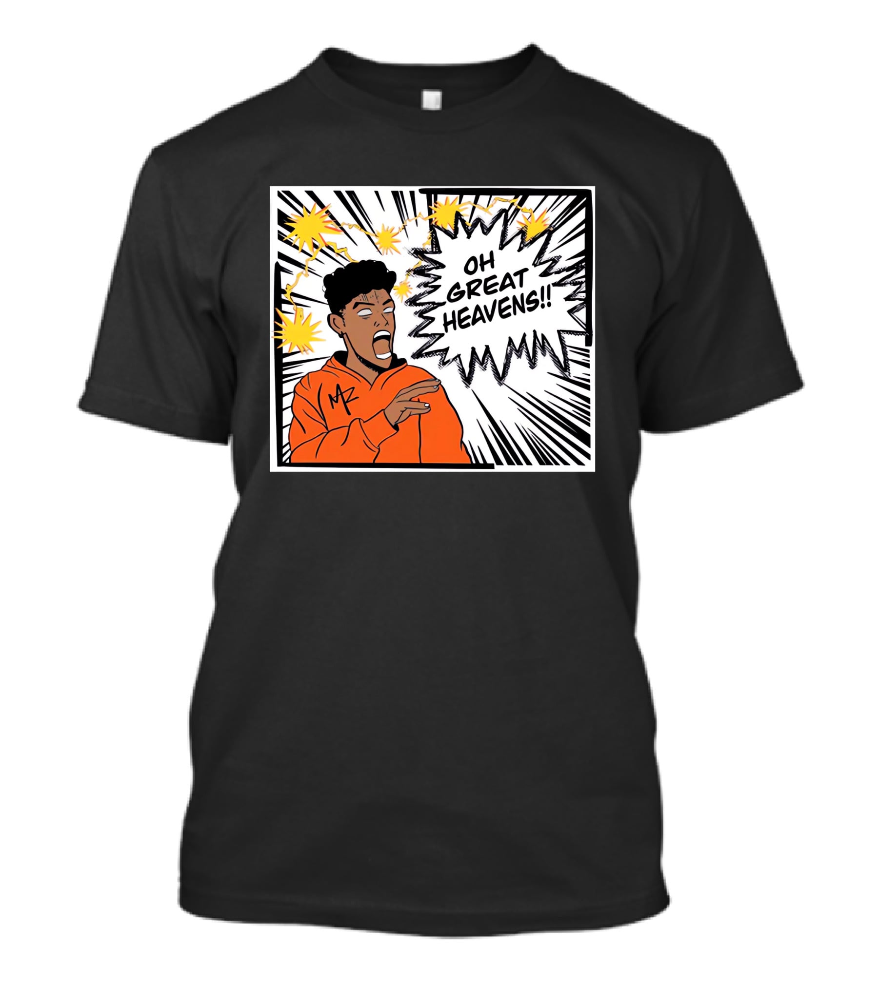 Oh Great Heavens Mark Adams Comic Style Burst T-Shirt