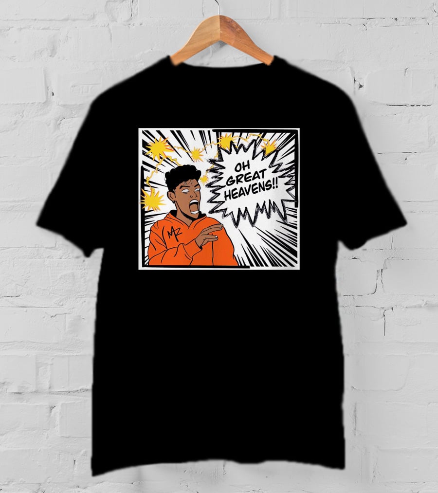 Oh Great Heavens Mark Adams Comic Style Burst T-Shirt