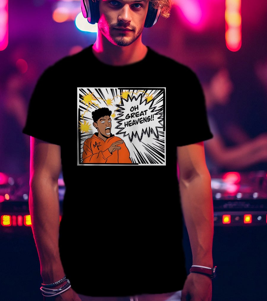 Oh Great Heavens Mark Adams Comic Style Burst T-Shirt