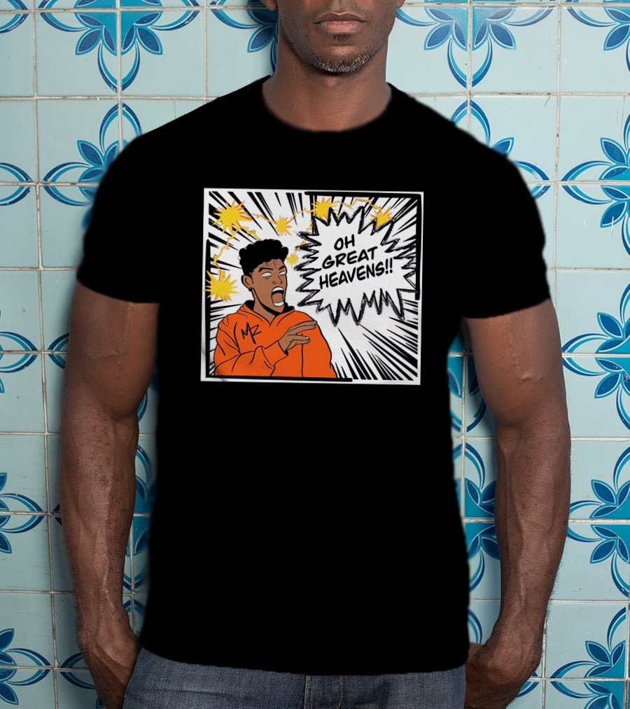 Oh Great Heavens Mark Adams Comic Style Burst T-Shirt