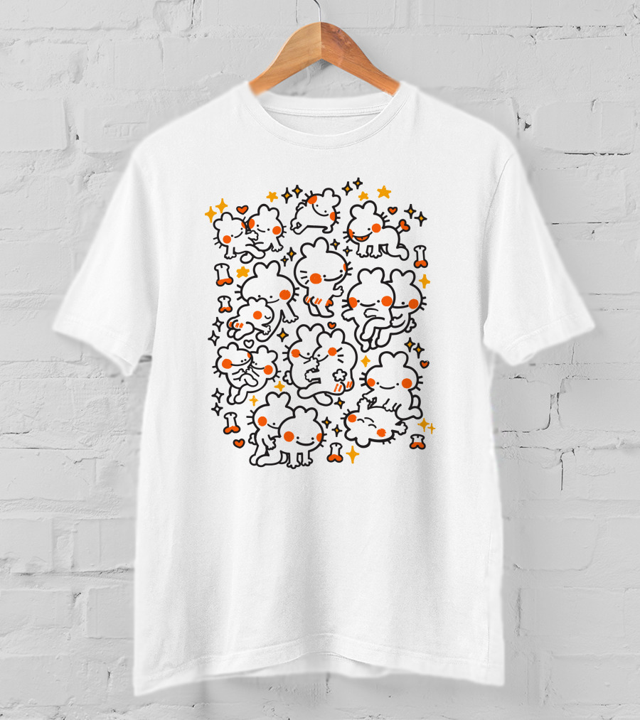 Bunnysutra 2 Cute Bunny Poses With Stars And Hearts T-Shirt