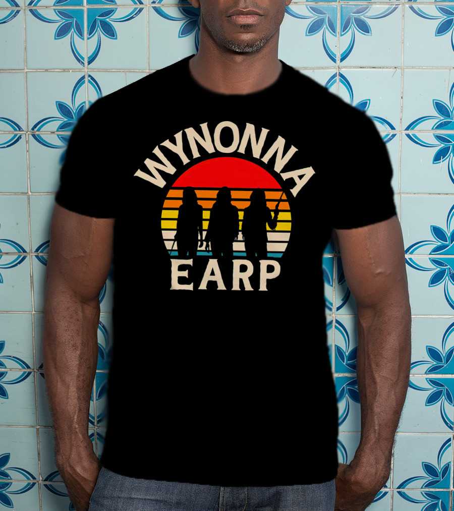 Wynonna Earp Silhouette With Sunset Stripes T-Shirt