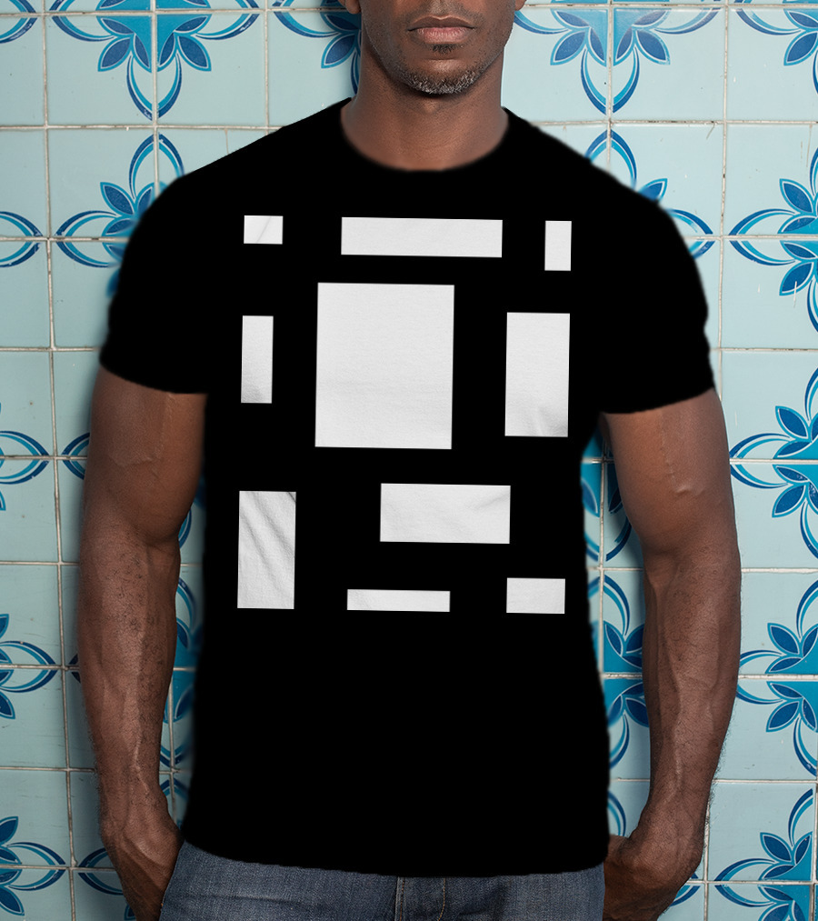 Piet Mondrian Style CAMP MAU 1 MAT BL Geometric Composition T-Shirt