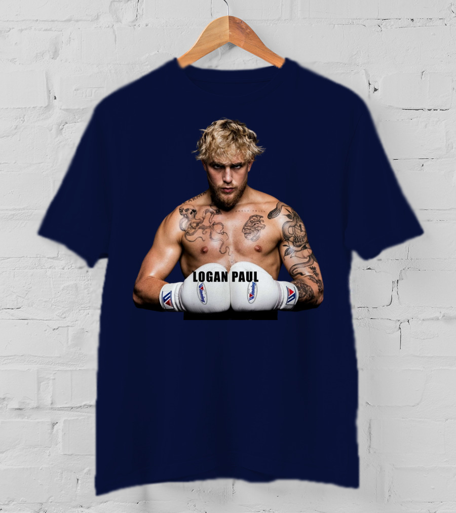 LOGAN PAUL Boxing Pose With Tattoos And Boxing Gloves T-Shirt