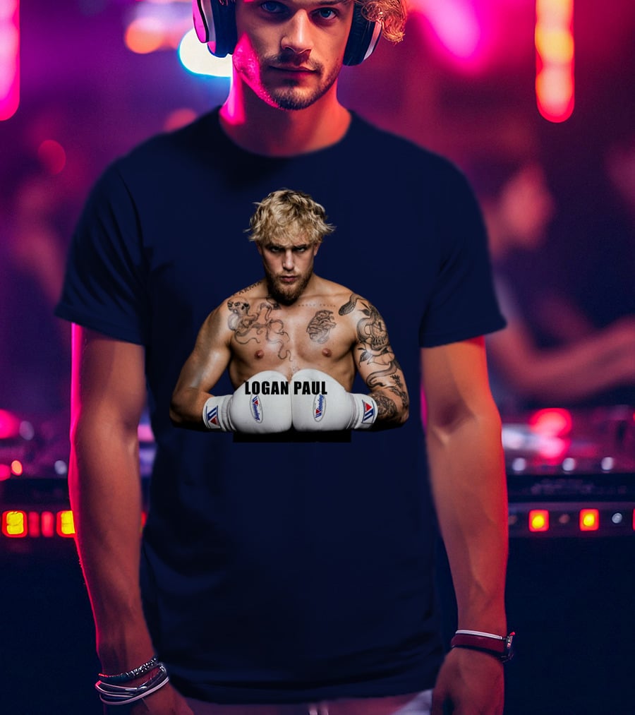 LOGAN PAUL Boxing Pose With Tattoos And Boxing Gloves T-Shirt