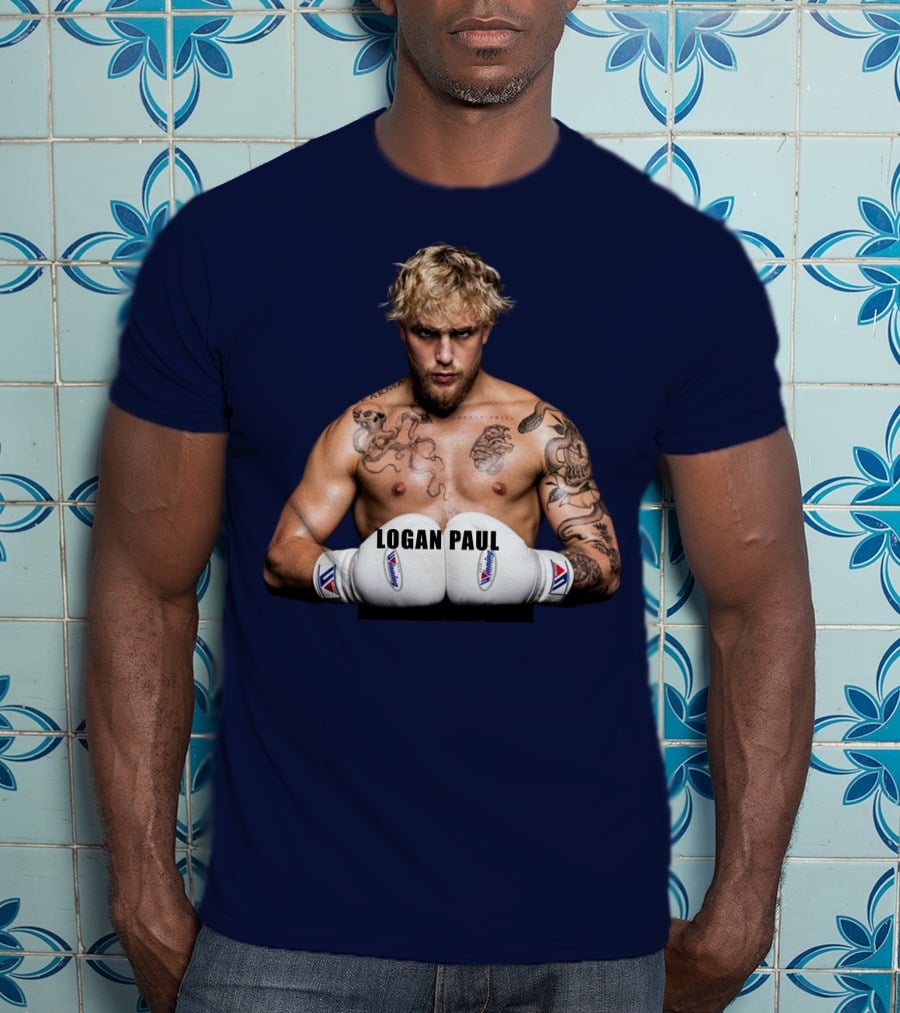 LOGAN PAUL Boxing Pose With Tattoos And Boxing Gloves T-Shirt