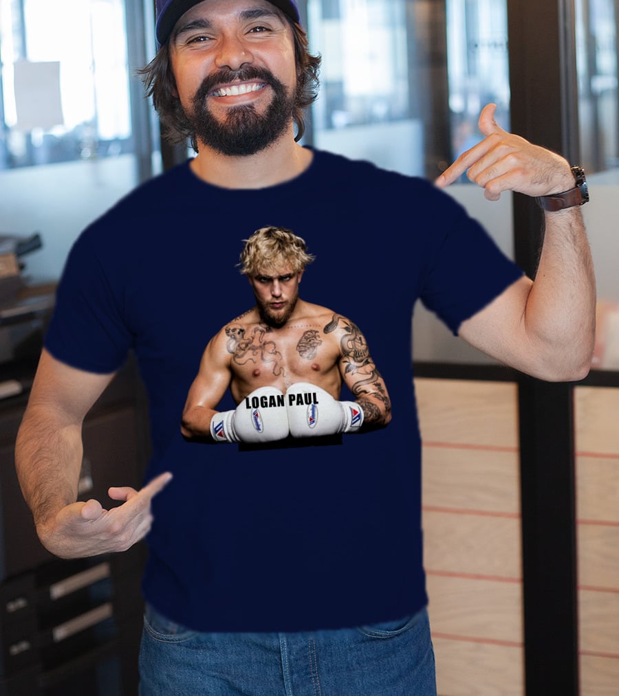 LOGAN PAUL Boxing Pose With Tattoos And Boxing Gloves T-Shirt