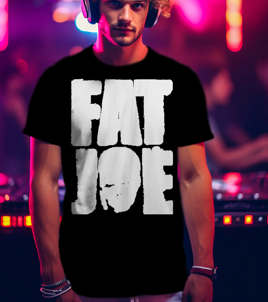 Fat Joe Face Inside Bold White Letters T-Shirt