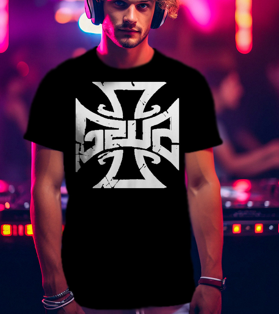 Gzuz Germany Rapper Iron Cross Motif T-Shirt