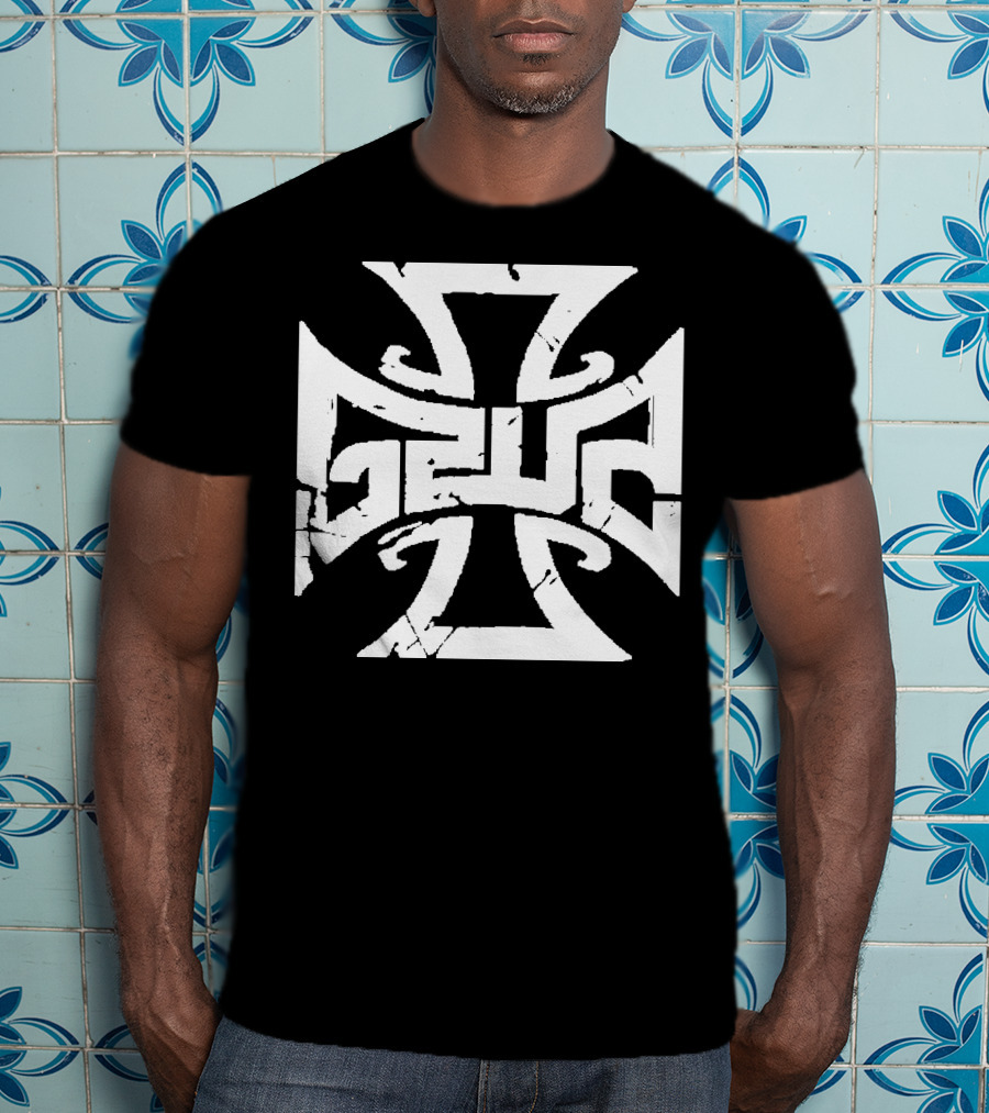 Gzuz Germany Rapper Iron Cross Motif T-Shirt