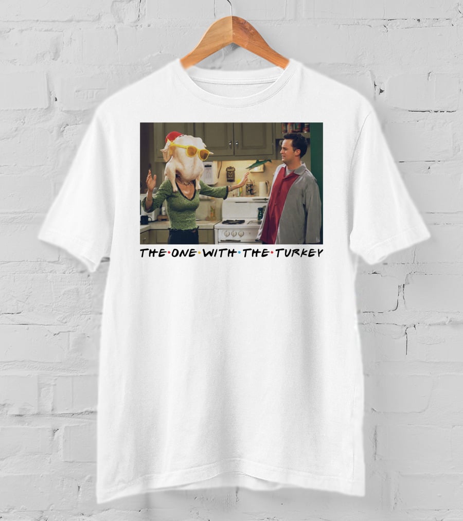 The One With The Turkey Glasses Santa Hat T-Shirt
