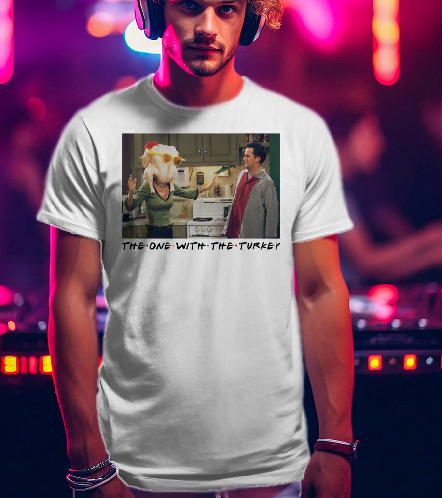 The One With The Turkey Glasses Santa Hat T-Shirt