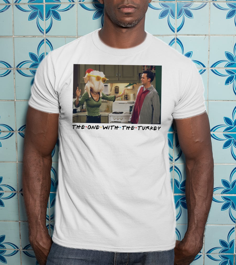 The One With The Turkey Glasses Santa Hat T-Shirt