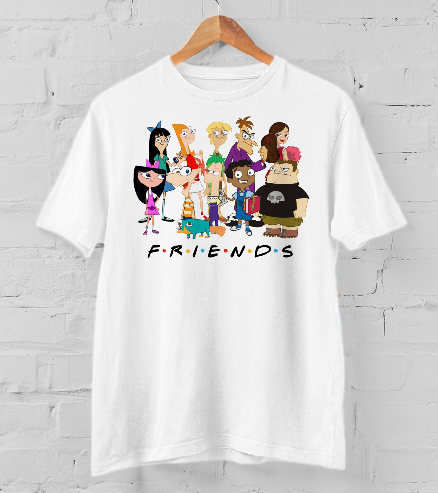Phineas And Ferb Friends Cast With Iconic Friends T-Shirt