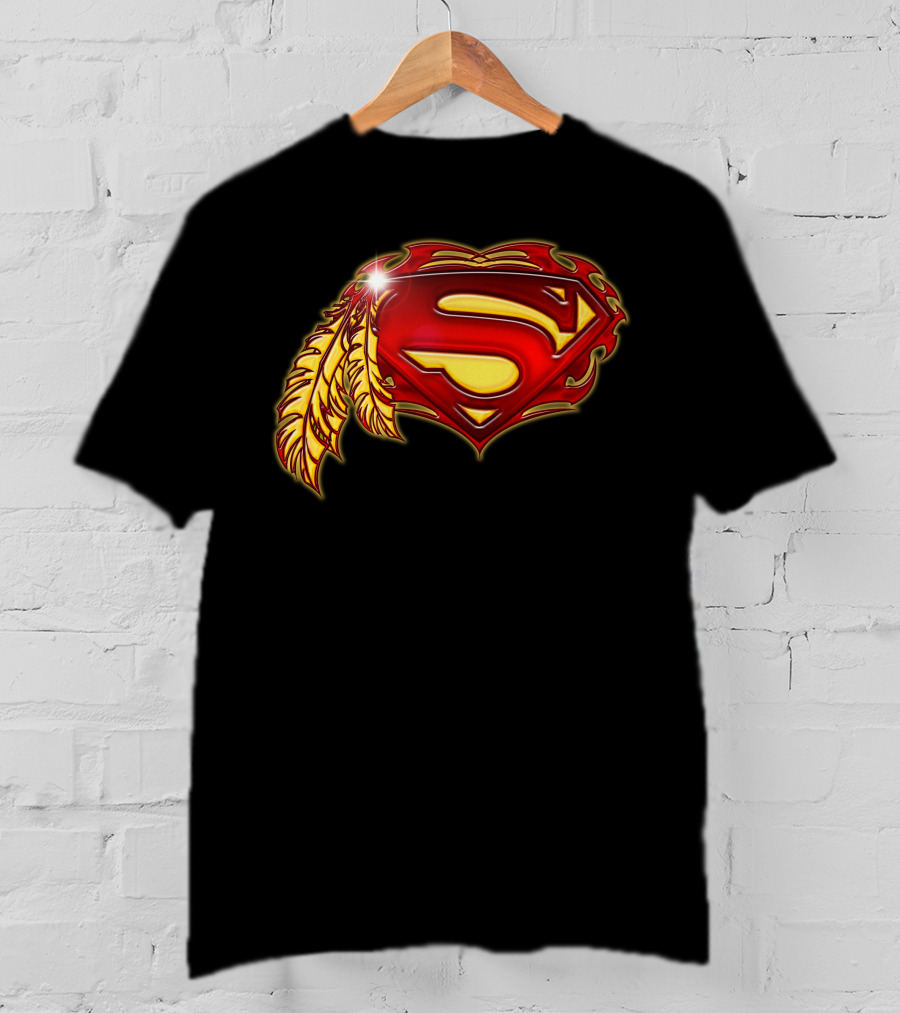 Superman Logo With Native Feather T-Shirt