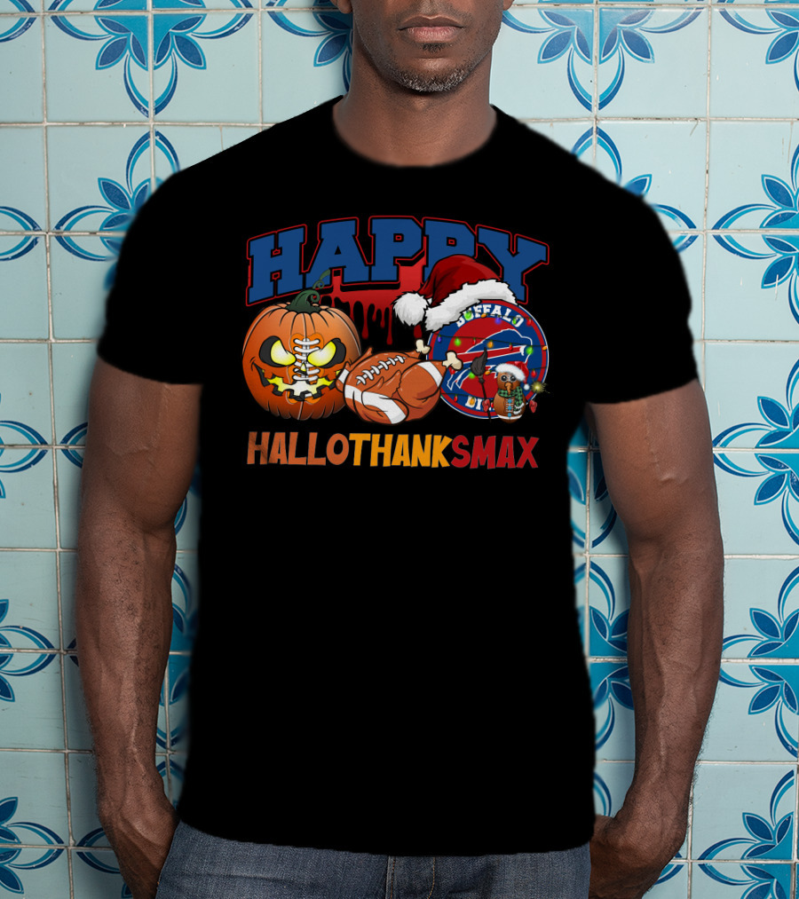 Happy Hallothanksmax Buffalo Football Holiday Fusion T-Shirt