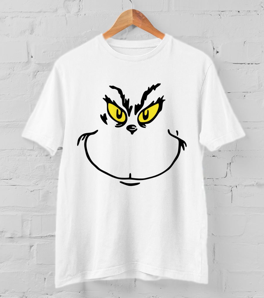 Grinch Face Yellow Eyes T-Shirt