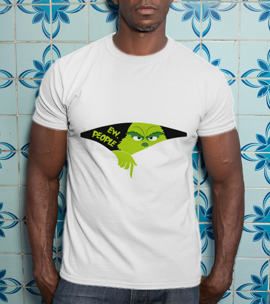 Ew People Grinch Face Peeking Out T-Shirt