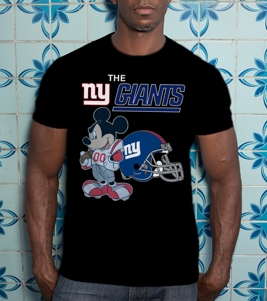 New York Giants Mickey Mouse Football Helmet 00 T-Shirt