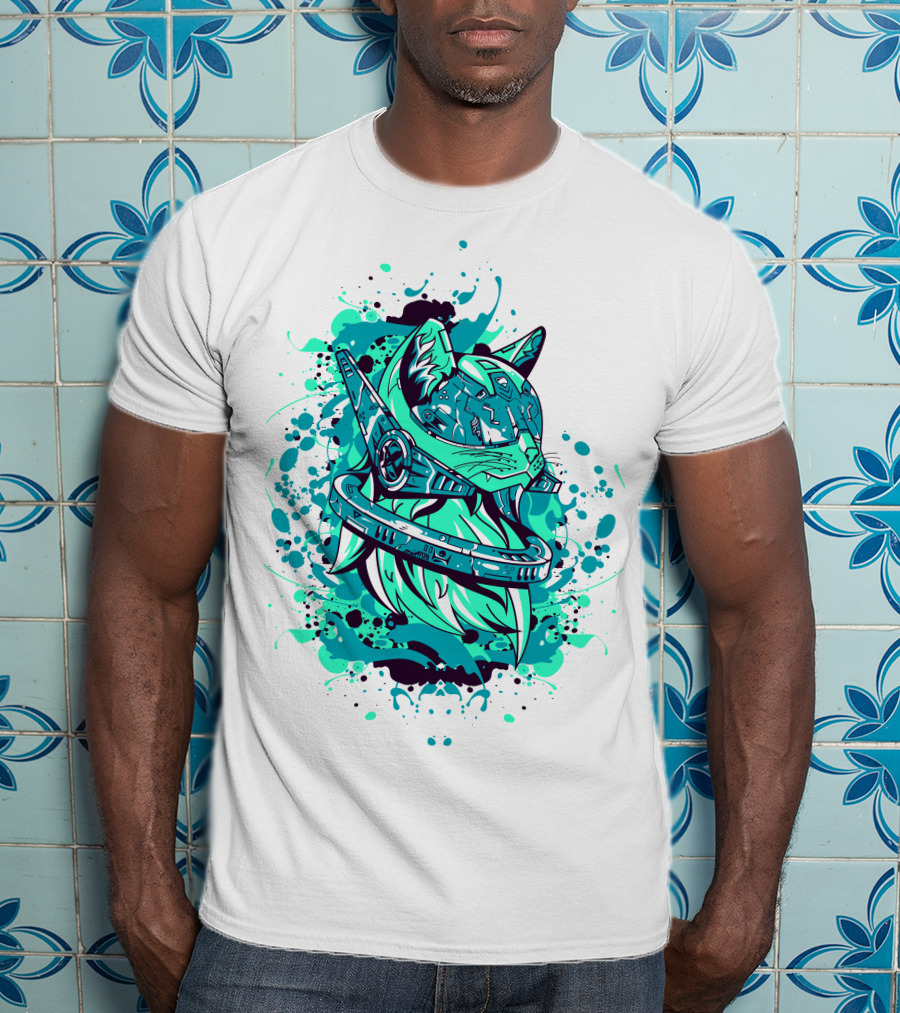 Future Cat Cybernetic Space Explorer T-Shirt