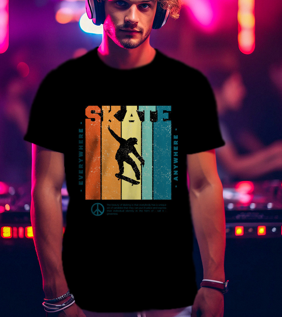 SKATE Everywhere Anywhere Peace T-Shirt